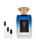 Bujairami Emperor sample – decant naast de volle fles ter herkenning
