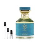 Bujairami Houdini sample – decant naast de volle fles ter herkenning